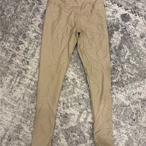 Women’s beige pleather leggings